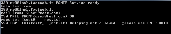 VRFY command SMTP