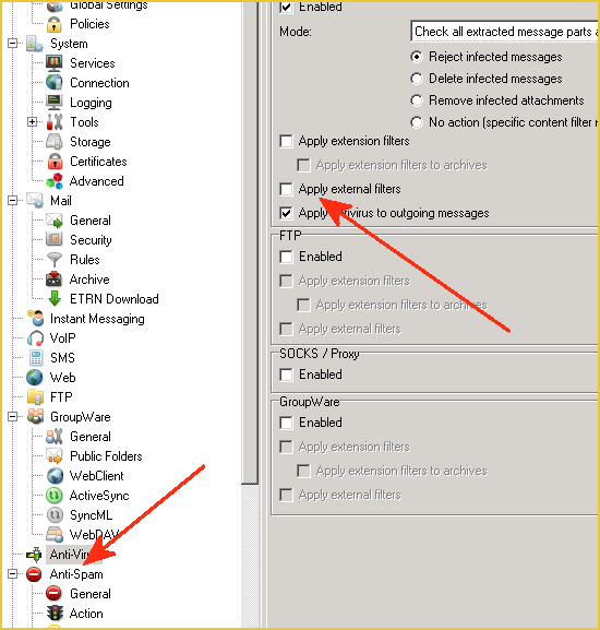 Utilizzare un Antivirus Esterno (clamav) su Merak Mailserver