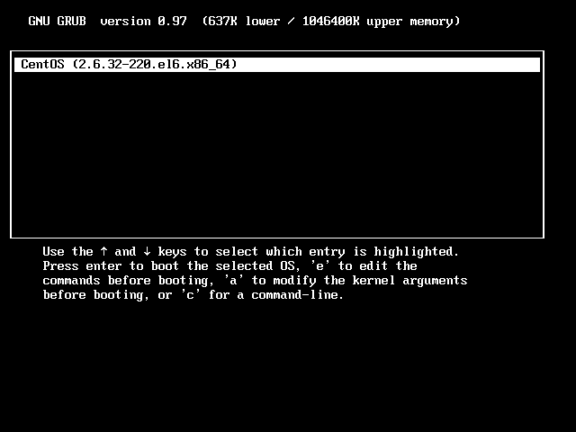 CentOS-6-Single-Use-Mode-Grub-Menu