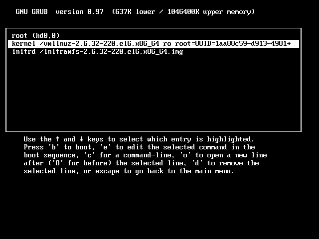 CentOS-6-Single-Use-Mode-Kernel-parameters